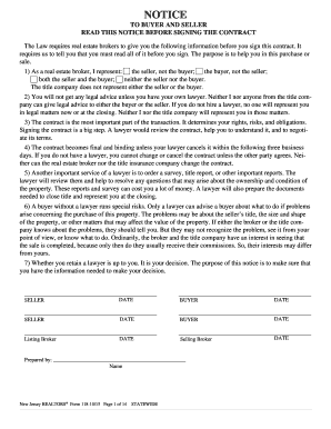 New Jersey Real Estate Sales Contract