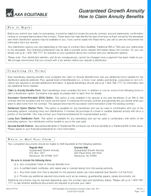 Guaranteed Growth Annuity Claim Form