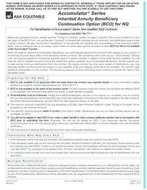 Inherited Annuity Beneficiary Continuation Option Form