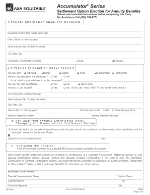 Annuity Settlement Option Election Form