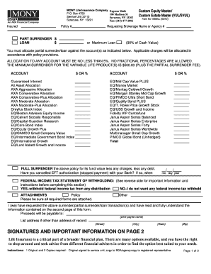 Life Insurance Policy Surrender Form