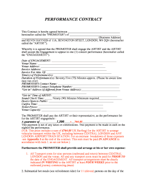 Performance Contract for Concert Engagement