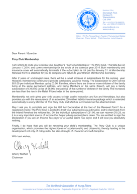 Pony Club Membership Renewal Form