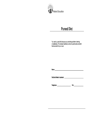 Pureed Diet Instructions