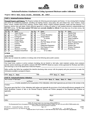 Maryland Residential Property Disclosure Statement