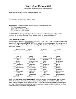 DISC Behavior Survey