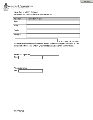 Stamp Duty Law Declaration on Conveyance