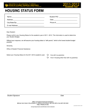 Housing Status Form