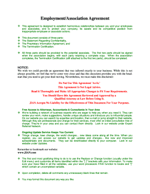 Employment Association Agreement