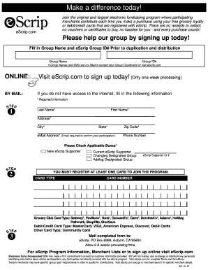 eScrip Registration Form