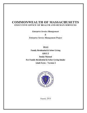 Massachusetts Adult Intake Form