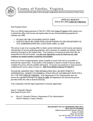 Virginia Income and Expense Survey Form