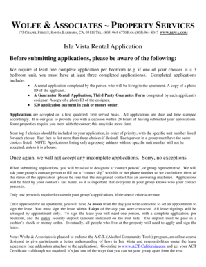 Isla Vista Rental Application