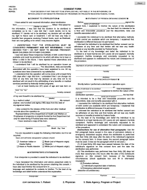 Consent to Sterilization Form