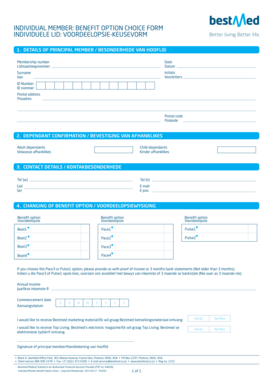 Bestmed Individual Member Benefit Option Choice Form