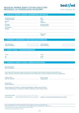 Bestmed Benefit Option Choice Form