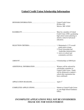 Scholarship bApplicationb - United Credit Union - images pcmac
