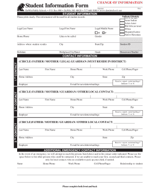 Student Information Form