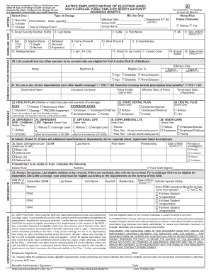 South Carolina Active Employee Notice of Election