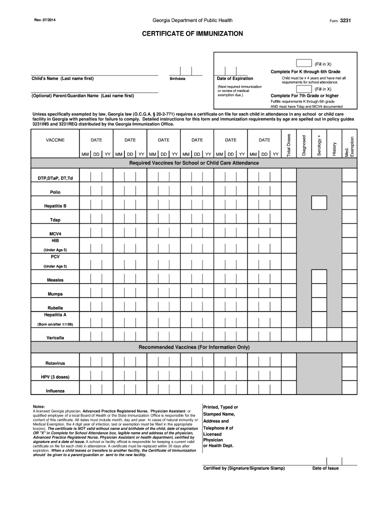 GA Form 3231 20142021 Fill and Sign Printable Template Online US