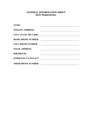 US Federal Employee Information Form