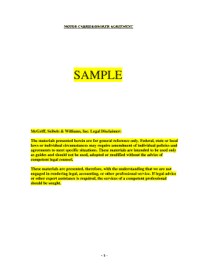 Motor Carrier Broker Agreement