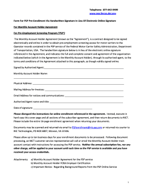 US Federal Pre-Employment Screening Program Agreement