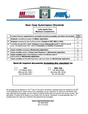 Tufts Medicare Complement Enrollment Checklist