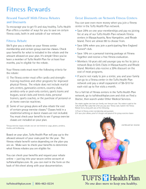 Tufts Health Plan Fitness Rebate Form