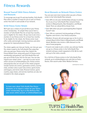 Tufts Health Plan Fitness Rebate Form