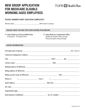 New Group Application for Medicare Eligible Employees