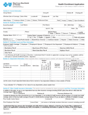 Health Enrollment Application Form