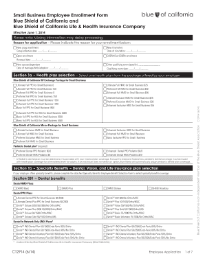 Blue Shield Small Business Employee Enrollment Form