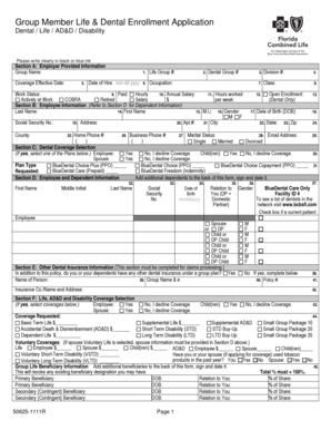 Group Member Life & Dental Enrollment Application