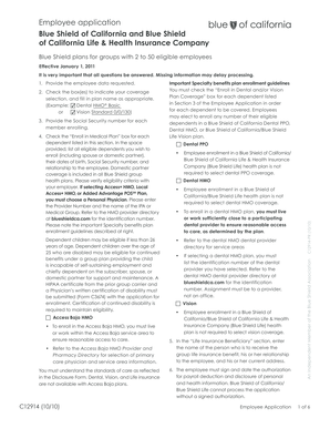 Blue Shield Employee Application