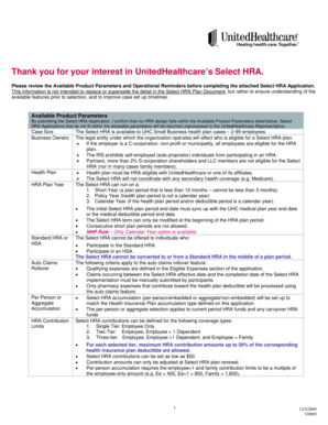 UnitedHealthcare Select HRA Application