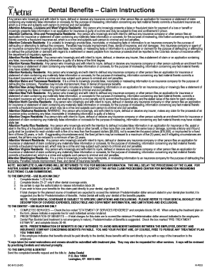 Dental Benefits Claim Instructions