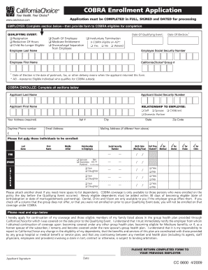 COBRA Enrollment Application