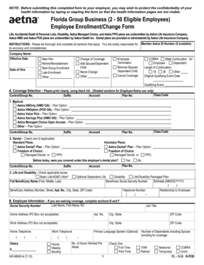 Florida Group Business Employee Enrollment/Change Form