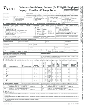 Oklahoma Small Group Business Employee Enrollment Form