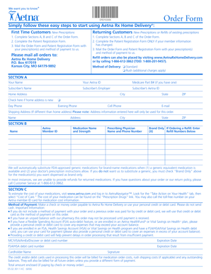 Aetna Rx Home Delivery Order Form