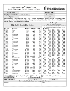 UnitedHealthcare Multi-Choice Benefit Selection Form