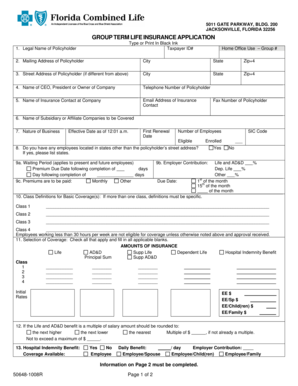 Group Term Life Insurance Application