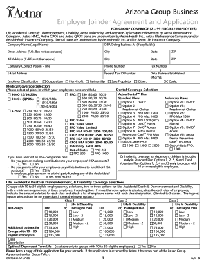 Arizona Group Business Employer Joinder Agreement