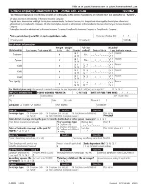 Online Humana Dental, life, Vison Employee Application 1-19 ...