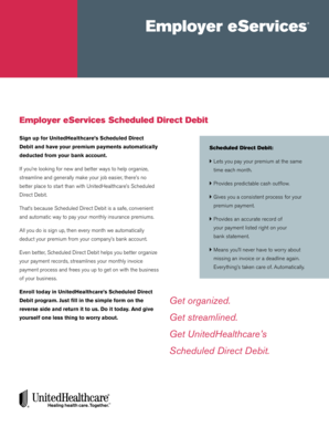 UnitedHealthcare Scheduled Direct Debit Authorization Form
