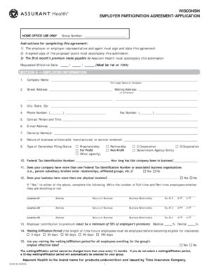 Wisconsin Employer Participation Agreement