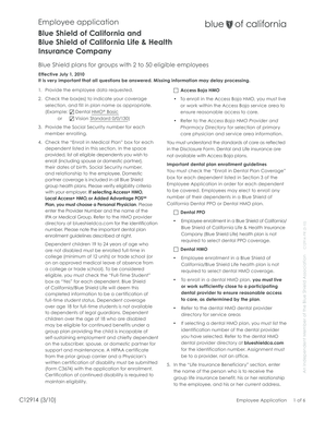 Blue Shield Employee Application Form