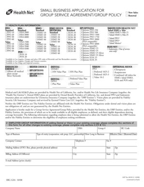 Health Net Small Business Group Service Agreement Application