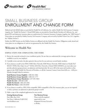 Health Net Small Business Group Enrollment and Change Form